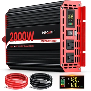 2000W Power Inverter 12V DC to 110V/120V AC with LCD Display for Vehicles 2000W Power Inverter 12V DC to 110V/120V AC with LCD Display for Vehicles