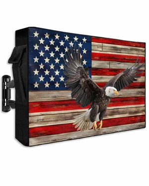 Lsrtoss Retro American Flag Outdoor TV Cover 30-32 Inch Weatherproof, Eagle Outdoor TV Enclosure with Zipper & Roll Up Front Flap, Blue Red USA Flag Waterproof TV Covers for Outside Flat Screen TV Lsrtoss Retro American Flag Outdoor TV Cover 30-32 Inch Weatherproof, Eagle Outdoor TV Enclosure with Zipper & Roll Up Front Flap, Blue Red USA Flag Waterproof TV Covers for Outside Flat Screen TV
