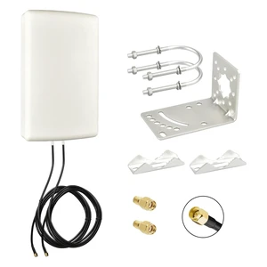 Boobrie 2x2 MIMO 10dBi High Gain Directional Panel Antenna 4G LTE/5G Antenna Outdoor 700-3800MHz for Routers, Modems, Gateways, Fixed Wireless Access SMA Male 6.56ft RG58U Cables+RP-SMA Male A Boobrie 2x2 MIMO 10dBi High Gain Directional Panel Antenna 4G LTE/5G Antenna Outdoor 700-3800MHz for Routers, Modems, Gateways, Fixed Wireless Access SMA Male 6.56ft RG58U Cables+RP-SMA Male A