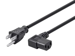 Monoprice 15ft 14AWG Right Angle Power Cord Cable w/ 3 Conductor PC Power Connector Socket (C13/5-15P) - Black Monoprice 15ft 14AWG Right Angle Power Cord Cable w/ 3 Conductor PC Power Connector Socket (C13/5-15P) - Black