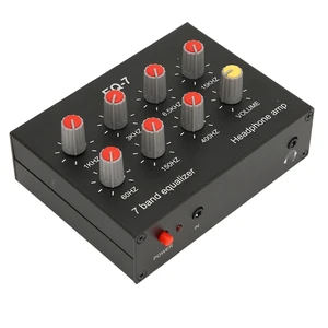 7 Band Sound Equalizer, 12dB High Bass Adjustment Dual Channel Digital Audio Equalizer with Front 3.5mm Auxiliary Input, EQ Output Input 7 Band Sound Equalizer, 12dB High Bass Adjustment Dual Channel Digital Audio Equalizer with Front 3.5mm Auxiliary Input, EQ Output Input