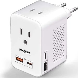 220 V to 110 V Voltage Converter, 20 W PD, Reduces 220 V to 120 V, U.S. to Europe Travel Converter for Over 80 Countries, Including Most European Countries, France, Germany, Italy and Australia 220 V to 110 V Voltage Converter, 20 W PD, Reduces 220 V to 120 V, U.S. to Europe Travel Converter for Over 80 Countries, Including Most European Countries, France, Germany, Italy and Australia