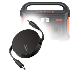 BoxWave Cable Compatible with Jackery Explorer 500 - PD miniSync (240W), Retractable PD 240W Portable USB Type-C Cable - Jet Black BoxWave Cable Compatible with Jackery Explorer 500 - PD miniSync (240W), Retractable PD 240W Portable USB Type-C Cable - Jet Black