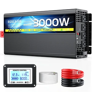 3000W Pure Sine Wave Inverter 12V DC to 110V/120V AC for Solar Off-Grid 3000W Pure Sine Wave Inverter 12V DC to 110V/120V AC for Solar Off-Grid