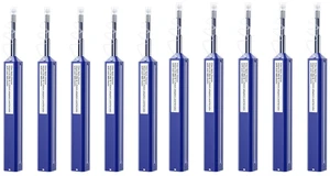 Fiber Pen Cleaner for LC/MU Connectors, 1.25mm UPC/APC Ferrule Cleaner, One-Push Fiber Optic Cleaning Tool with Extendable Probe (2.38 to 3.63), 800+ Cleans per Unit, Anti-Static - 10 Pack Fiber Pen Cleaner for LC/MU Connectors, 1.25mm UPC/APC Ferrule Cleaner, One-Push Fiber Optic Cleaning Tool with Extendable Probe (2.38 to 3.63), 800+ Cleans per Unit, Anti-Static - 10 Pack