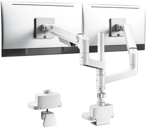 Dual Monitor Arm for 17"-49" Monitors, 44 lbs, VESA 75/100, White Dual Monitor Arm for 17"-49" Monitors, 44 lbs, VESA 75/100, White