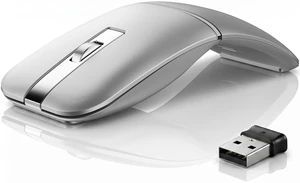 Taimousetvs M9 Bluetooth Travel Mouse, 2.4 GHz, USB Receiver, Silver Taimousetvs M9 Bluetooth Travel Mouse, 2.4 GHz, USB Receiver, Silver