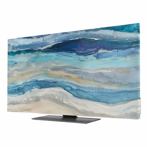 Blue Coastal TV Cover Indoor Elastic TVs Screen Protector, Summer Beach Nautical Monitor Covers Inside Dust Proof Slipcover, Modern Abstract Art 55 Inch TV Cover for Flat or Curved TVs Blue Coastal TV Cover Indoor Elastic TVs Screen Protector, Summer Beach Nautical Monitor Covers Inside Dust Proof Slipcover, Modern Abstract Art 55 Inch TV Cover for Flat or Curved TVs
