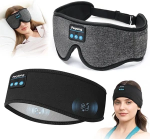 2 Pack Sleep Headphones & Sleep Mask Set, Sleep Headband Headphones with Bluetooth Eye Mask, Ultra-Thin HD Stereo Speaker for Side Sleepers, Sports, Workouts, Insomnia, Yoga, Air Travel, Meditation 2 Pack Sleep Headphones & Sleep Mask Set, Sleep Headband Headphones with Bluetooth Eye Mask, Ultra-Thin HD Stereo Speaker for Side Sleepers, Sports, Workouts, Insomnia, Yoga, Air Travel, Meditation