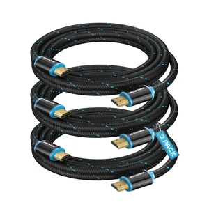 Maximm HDMI Cable 50ft 3-Pack, 4K 60Hz, Braided, 18Gbps, HDMI 2.0 Maximm HDMI Cable 50ft 3-Pack, 4K 60Hz, Braided, 18Gbps, HDMI 2.0
