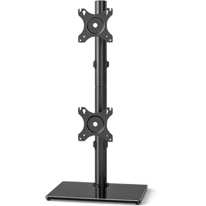 5Rcom Vertical Dual Monitor Freestanding Stand, Holds Two 17-35 Inch Regular & Ultrawide Screens, Square Tempered Glass Base VESA Mount, Adjustable Height, Tilt, Swivel, Rotation, Black 5Rcom Vertical Dual Monitor Freestanding Stand, Holds Two 17-35 Inch Regular & Ultrawide Screens, Square Tempered Glass Base VESA Mount, Adjustable Height, Tilt, Swivel, Rotation, Black