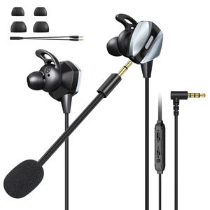 Wired Gaming Earbuds with Dual Mic for Mobile, Deep Bass, Volume Control Wired Gaming Earbuds with Dual Mic for Mobile, Deep Bass, Volume Control
