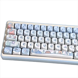 ZERRIOY PBT 124 Keys - Bule Ocean Cute Anime Themed MOA Profile Keycaps ZERRIOY PBT 124 Keys - Bule Ocean Cute Anime Themed MOA Profile Keycaps