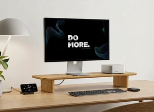 FISUA White Oak Single Monitor Stand Riser - 31.5" Wooden Monitor Stand for iMac, Laptop & Monitor, Minimalist Desk Shelf Organizer FISUA White Oak Single Monitor Stand Riser - 31.5" Wooden Monitor Stand for iMac, Laptop & Monitor, Minimalist Desk Shelf Organizer