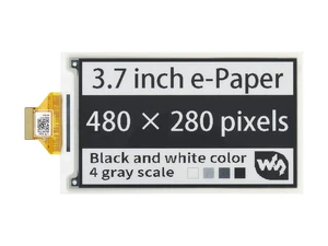 waveshare 3.7inch E-Paper E-Ink Raw Display Compatible with Raspberry Pi 4B/3B+/3B/2B/B+/A+/Zero/Zero W/WH/Zero 2W Series Boards 480280 Pixels 4 Grey Scales Supports Partial Refresh waveshare 3.7inch E-Paper E-Ink Raw Display Compatible with Raspberry Pi 4B/3B+/3B/2B/B+/A+/Zero/Zero W/WH/Zero 2W Series Boards 480280 Pixels 4 Grey Scales Supports Partial Refresh