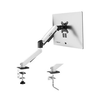 MT-VIKI Single Monitor Arm for 17"-32" Monitors, Gas Spring Adjustable Desk Mount, Quick Release VESA Plate, Full Motion with Cable Management, Clamp & Grommet Base, Supports 4.419.8 lbs, White MT-VIKI Single Monitor Arm for 17"-32" Monitors, Gas Spring Adjustable Desk Mount, Quick Release VESA Plate, Full Motion with Cable Management, Clamp & Grommet Base, Supports 4.419.8 lbs, White