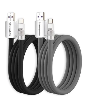 chubbycable 120W Silicone USB A to C Cable, 2 Pack, Black+Gray, 13.1FT chubbycable 120W Silicone USB A to C Cable, 2 Pack, Black+Gray, 13.1FT