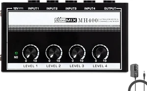 HSCLPM Headphone Amplifier, HA400 4-Channel Metal Stereo Audio Amplifier, Mini Earphone Splitter W/DC 12V Power Adapter, for Sound Mixer PC Guitar Studio Stage (White) HSCLPM Headphone Amplifier, HA400 4-Channel Metal Stereo Audio Amplifier, Mini Earphone Splitter W/DC 12V Power Adapter, for Sound Mixer PC Guitar Studio Stage (White)