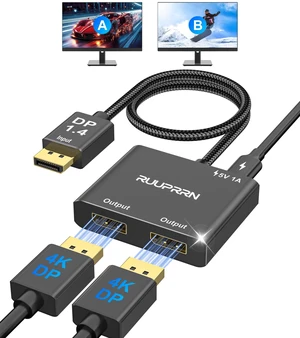 4K@60Hz DisplayPort to Dual DisplayPort Splitter for Dual Monitors Adapter 4K@60Hz DisplayPort to Dual DisplayPort Splitter for Dual Monitors Adapter