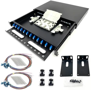 Duogalia LC-SM 12 Duplex 24 Port Rack Mount Enclosure Box with Splice Trays (Drawer Type Design, Includes 1.2 Meter Pigtail and 12pcs Coupler) Fits for 19" Racks Cabinet Duogalia LC-SM 12 Duplex 24 Port Rack Mount Enclosure Box with Splice Trays (Drawer Type Design, Includes 1.2 Meter Pigtail and 12pcs Coupler) Fits for 19" Racks Cabinet
