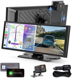 9.26" Wireless CarPlay Screen with 4K+1080P Dual Dash Cam Front and Rear 9.26" Wireless CarPlay Screen with 4K+1080P Dual Dash Cam Front and Rear