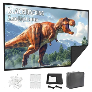 72 Inch Projector Screen Outdoor: VOOPVOR Upgraded Black Backing Black Opaque - Portable Projection Screen Indoor - 16:9 Foldable Washable Wrinkle-Free for Home Theater Movies Cinema with Carry Bag 72 Inch Projector Screen Outdoor: VOOPVOR Upgraded Black Backing Black Opaque - Portable Projection Screen Indoor - 16:9 Foldable Washable Wrinkle-Free for Home Theater Movies Cinema with Carry Bag