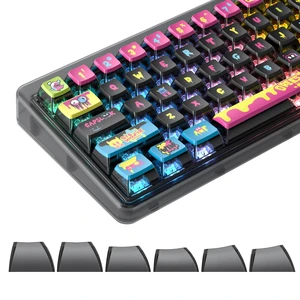 ASA Pudding Customized PBT keycaps, 120-key PBT&Dye-sub Translucent Purple keycap Set for Cherry/Gatron MX switches 60%/68/82/96/104 Gaming Mechanical KeyboardsGraffiti Black ASA Pudding Customized PBT keycaps, 120-key PBT&Dye-sub Translucent Purple keycap Set for Cherry/Gatron MX switches 60%/68/82/96/104 Gaming Mechanical KeyboardsGraffiti Black