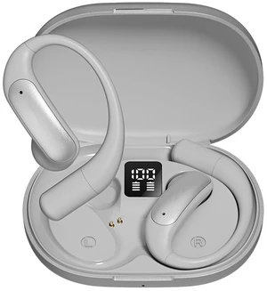 ROEL-PLAY in-Ear Ear-Clip Style Earbuds LED Digital Display, White ROEL-PLAY in-Ear Ear-Clip Style Earbuds LED Digital Display, White