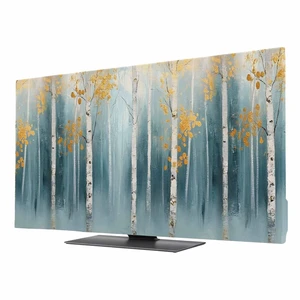 Abstract Forest Art TV Cover Indoor Elastic TVs Screen Protector, Oil Painted Trees Branch Smear Art Monitor Covers Inside Dust Proof Slipcover, 75 Inch TV Cover for Flat or Curved TVs Abstract Forest Art TV Cover Indoor Elastic TVs Screen Protector, Oil Painted Trees Branch Smear Art Monitor Covers Inside Dust Proof Slipcover, 75 Inch TV Cover for Flat or Curved TVs