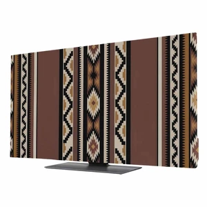TV Cover 65'', Brown Boho Elastic Stretch TV Screen Dust Cover Indoor, Vintage Ethnic Tribe Retro Abstract Art Washable Anti-Dust & Scratch Protector Covers, Universal Fit for Flat Curved LED LCD TVs TV Cover 65'', Brown Boho Elastic Stretch TV Screen Dust Cover Indoor, Vintage Ethnic Tribe Retro Abstract Art Washable Anti-Dust & Scratch Protector Covers, Universal Fit for Flat Curved LED LCD TVs