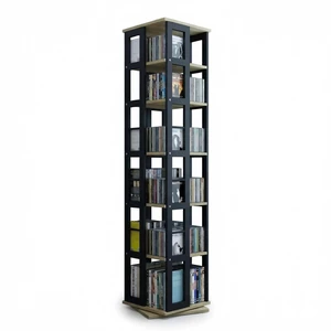 Setmoi Heavy Duty CD Rack Tower, Media Storage Cabinet, 6 Tier Rotating Media Tower Rack for CDs, DVDs, Books and Game Discs, DVD Stand for Living Room, Home Office and Recording Room Setmoi Heavy Duty CD Rack Tower, Media Storage Cabinet, 6 Tier Rotating Media Tower Rack for CDs, DVDs, Books and Game Discs, DVD Stand for Living Room, Home Office and Recording Room