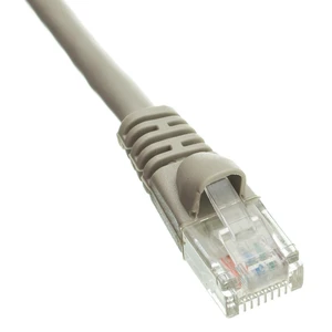 QualConnect Cat5e Gray Ethernet Patch Cable, Snagless/Molded Boot, 100 ft QualConnect Cat5e Gray Ethernet Patch Cable, Snagless/Molded Boot, 100 ft