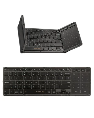 AIMARZ AF01 Foldable Keyboard, Full-Size Keys, Touchpad/Number Pad, Black AIMARZ AF01 Foldable Keyboard, Full-Size Keys, Touchpad/Number Pad, Black