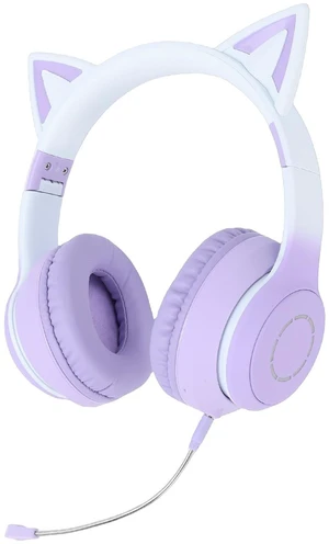 Erchineko Bluetooth Cat Ear Headphones, Wireless Wired Mode Foldable Headset with Detachable Mic, Stereo Sound, LED Light, Over Ear Headphones for Phone, Laptop, PC, Gaming (Purple) Erchineko Bluetooth Cat Ear Headphones, Wireless Wired Mode Foldable Headset with Detachable Mic, Stereo Sound, LED Light, Over Ear Headphones for Phone, Laptop, PC, Gaming (Purple)