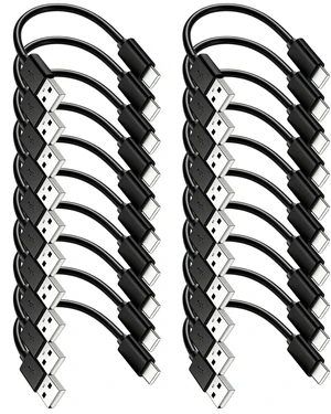 Short USB to USB C Cable 6 inch 20-Pack, Fast Charging Data Sync A to C Short USB to USB C Cable 6 inch 20-Pack, Fast Charging Data Sync A to C