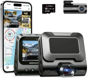 LNDU V820 4K 4G Dual Dash Cam Front and Rear, DualI MX678 + IMX662 STARVIS 2 Sensors, HDR, 5GHz WiFi GPS, 24H Parking, Voice Control, Supercapacitor, 64GB Card LNDU V820 4K 4G Dual Dash Cam Front and Rear, DualI MX678 + IMX662 STARVIS 2 Sensors, HDR, 5GHz WiFi GPS, 24H Parking, Voice Control, Supercapacitor, 64GB Card