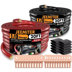 0 Gauge Wire CCA,1/0 Battery Cable Kit 40ft Red/Black for Car Audio Amp 0 Gauge Wire CCA,1/0 Battery Cable Kit 40ft Red/Black for Car Audio Amp