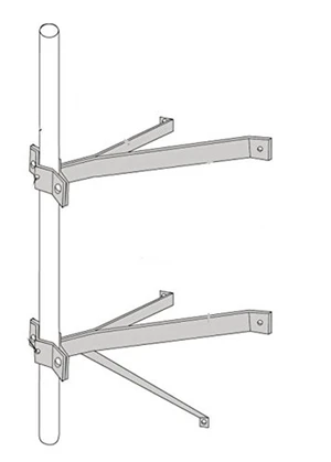 ROHN WM18D Double Wall Mount with 18" Stand Off - Masts 7/8" to 2-3/4" OD ROHN WM18D Double Wall Mount with 18" Stand Off - Masts 7/8" to 2-3/4" OD
