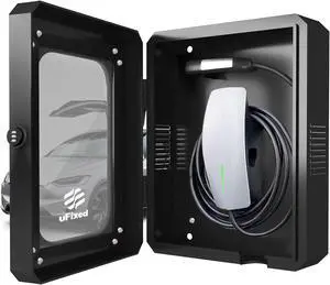 Outdoor EV Charger Enclosure Wall Box with Lock for Tesla Wall Charger and Chargepoint with Holder | Weatherproof Visible, Easy to Install, Black Outdoor EV Charger Enclosure Wall Box with Lock for Tesla Wall Charger and Chargepoint with Holder | Weatherproof Visible, Easy to Install, Black
