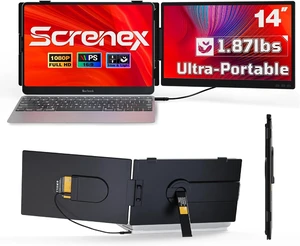 Laptop Screen Extender 0.27" Ultra-Thin, 14" FHD 1080P IPS Lightweight Dual Portable Monitor, USB-C/HDMI Plug & Play for 14-17" Laptops, Travel screen compatible with Windows/Mac/Chrome/Switch/Android Laptop Screen Extender 0.27" Ultra-Thin, 14" FHD 1080P IPS Lightweight Dual Portable Monitor, USB-C/HDMI Plug & Play for 14-17" Laptops, Travel screen compatible with Windows/Mac/Chrome/Switch/Android