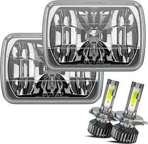 H6054 5x7 7x6 Led Headlights for Off-road, 6000K White High Brightness Headlamp, DOT Approved High Low Sealed Beam, 9003/H4 Light Bulbs with H6054 Glass LED Headlight Housing H6054 5x7 7x6 Led Headlights for Off-road, 6000K White High Brightness Headlamp, DOT Approved High Low Sealed Beam, 9003/H4 Light Bulbs with H6054 Glass LED Headlight Housing