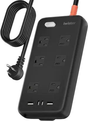 Outdoor Power Strip Waterproof IPX6, 1625W/13A, 15 Ft Extension Cord, 6 Wide Outlets & 4 USB Ports with Anti-Electric Shock, Wall Mountable for Yard, Workshop, Garage, RV Outdoor Power Strip Waterproof IPX6, 1625W/13A, 15 Ft Extension Cord, 6 Wide Outlets & 4 USB Ports with Anti-Electric Shock, Wall Mountable for Yard, Workshop, Garage, RV