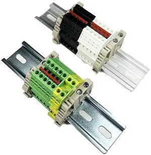 Dinkle UL Listed AC DIN Rail Terminal Block Kit #1 White/Black/Green Dinkle 20 DK2.5N 12 AWG Gauge 20A 600V Ground DK2.5N-PE Jumper DSS2.5N-05P End Covers End Brackets Dinkle UL Listed AC DIN Rail Terminal Block Kit #1 White/Black/Green Dinkle 20 DK2.5N 12 AWG Gauge 20A 600V Ground DK2.5N-PE Jumper DSS2.5N-05P End Covers End Brackets