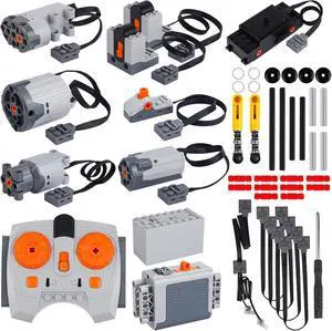 40pcs Power Function Motor Set - Unleash Your Creativity with M, L, XL, and Servo Motors, Train Motor, Remote Control, Battery Boxes, Receivers, Light Cable, Switch, Extension Wires 40pcs Power Function Motor Set - Unleash Your Creativity with M, L, XL, and Servo Motors, Train Motor, Remote Control, Battery Boxes, Receivers, Light Cable, Switch, Extension Wires