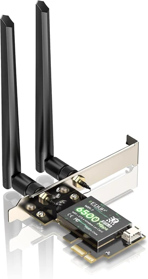 PCIE WiFi 7 Card BE6500 Wi-Fi 7 Wireless Network Card for PC | Bluetooth 5.4 Tri-Band 6G/5G/2.4Ghz OFDMA 802.11be, Compatible with Intel/ AMD Windows 11 (64-Bit) PCIE WiFi 7 Card BE6500 Wi-Fi 7 Wireless Network Card for PC | Bluetooth 5.4 Tri-Band 6G/5G/2.4Ghz OFDMA 802.11be, Compatible with Intel/ AMD Windows 11 (64-Bit)