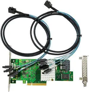 SAS HBA Card Compatible with LSI 9300-8i IT Mode & D3307 PCIe SATA Expansion Card, 8-Port 12Gbps PCIe 3.0, SAS Expander Support, HBA Controller with 2X SFF-8643 to 4X SATA Cables for TrueNAS unRAID SAS HBA Card Compatible with LSI 9300-8i IT Mode & D3307 PCIe SATA Expansion Card, 8-Port 12Gbps PCIe 3.0, SAS Expander Support, HBA Controller with 2X SFF-8643 to 4X SATA Cables for TrueNAS unRAID