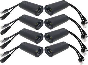 4-Pair Gigabit PoE Injectors Splitter Kits- Passive PoE Adapters (5-48V), up to 825ft Range, Ideal for Non-PoE IP Security Cameras & More 4-Pair Gigabit PoE Injectors Splitter Kits- Passive PoE Adapters (5-48V), up to 825ft Range, Ideal for Non-PoE IP Security Cameras & More