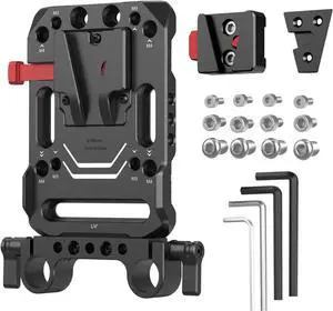 SmallRig Battery Plate with V-Lock Mount with Dual 15mm Rod Clamp Kit for Camera Power Supply - 4958 SmallRig Battery Plate with V-Lock Mount with Dual 15mm Rod Clamp Kit for Camera Power Supply - 4958