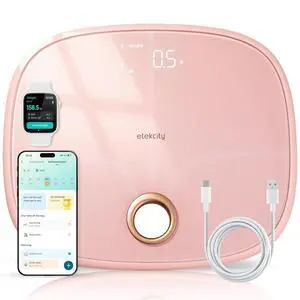 Rechargeable Pink Smart Scale for Body Weight, BMI, Fat, Muscle Mass, Digital Bathroom Scale with 13 Metrics, Secret Mode, Bluetooth Connect to Free Apps, Cotton Candy Pink Rechargeable Pink Smart Scale for Body Weight, BMI, Fat, Muscle Mass, Digital Bathroom Scale with 13 Metrics, Secret Mode, Bluetooth Connect to Free Apps, Cotton Candy Pink