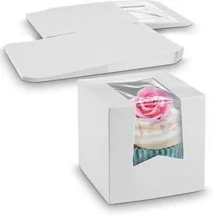Single Cupcake Box 4.5" x 4.5" x 4.5" - Elegant Small Bakery Boxes (Pack of 15) - Made in the USA Single Cupcake Box 4.5" x 4.5" x 4.5" - Elegant Small Bakery Boxes (Pack of 15) - Made in the USA